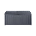 収納ボックス付き屋外用グレー樹脂製 - 120 x 70 x 60